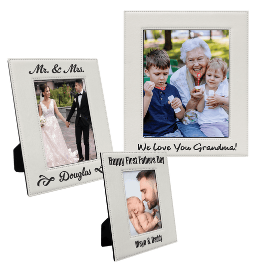 White Leatherette Photo Frame