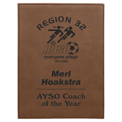 Dark Brown Leatherette Plaque