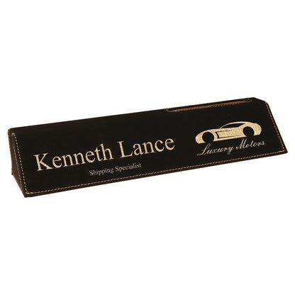 Black/Gold Leatherette Desk Wedge