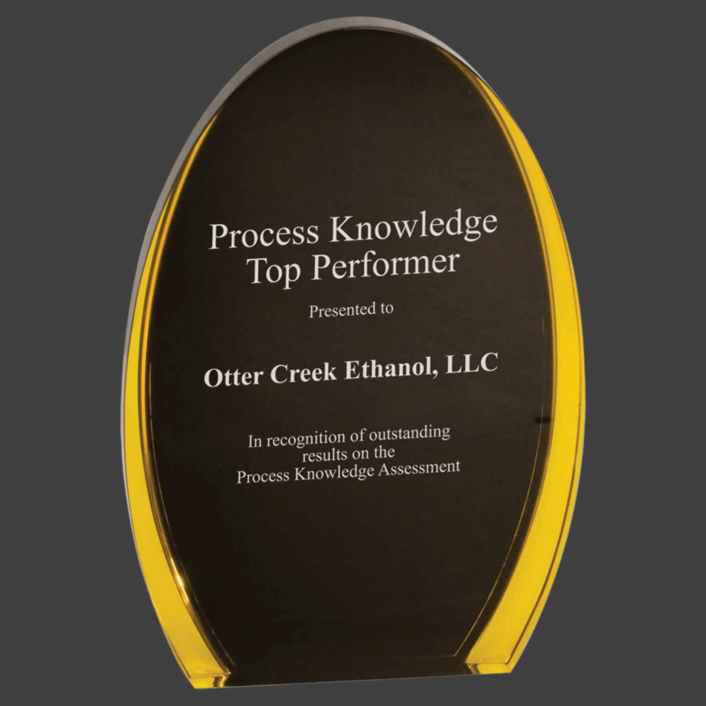 Black/Gold Luminary Oval Acrylic
