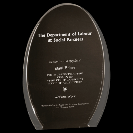 Black/Clear Luminary Oval Acrylic