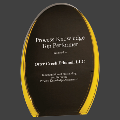 Black/Gold Luminary Oval Acrylic