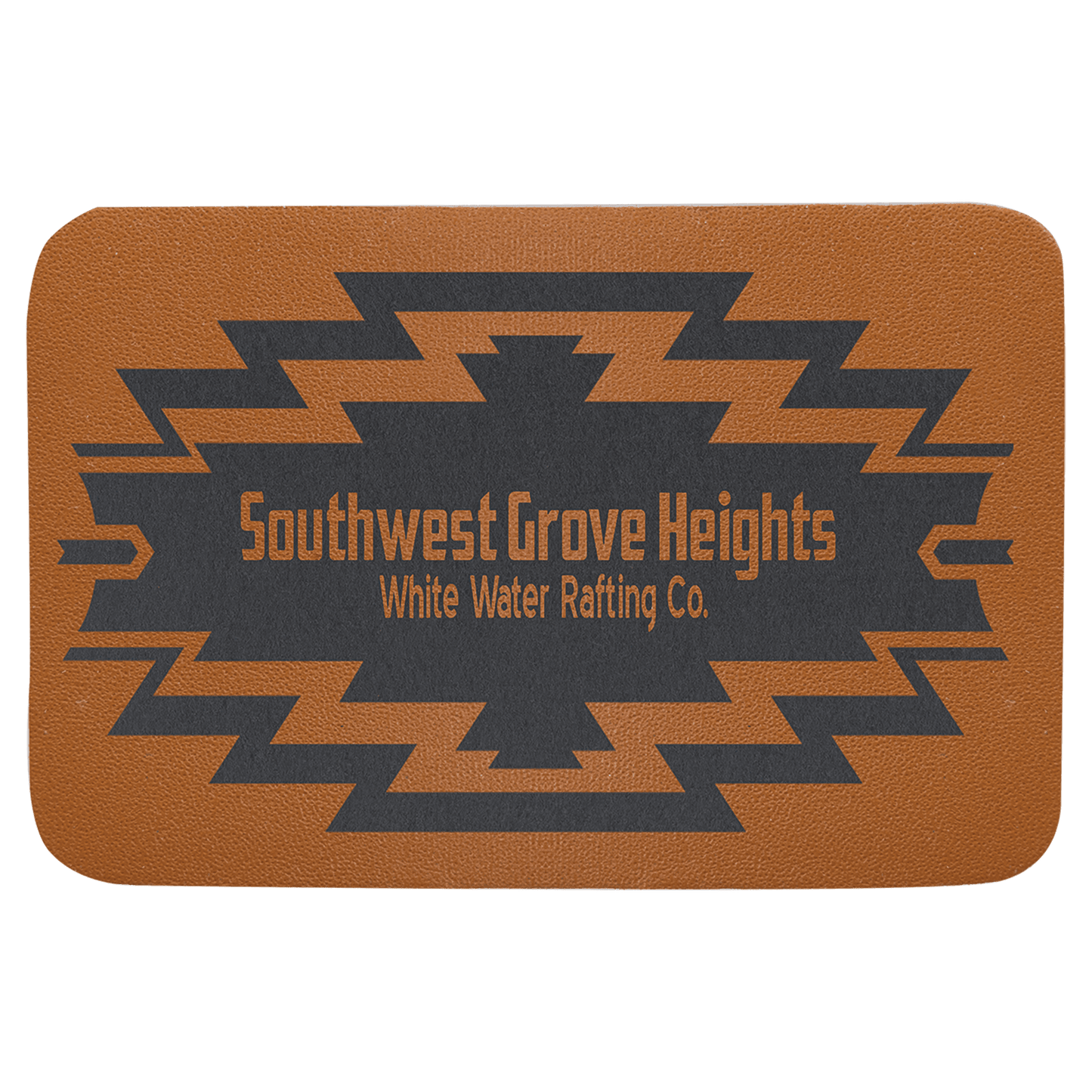3" x 2" Rectangle Caramel Genuine Leather Patch with Adhesive