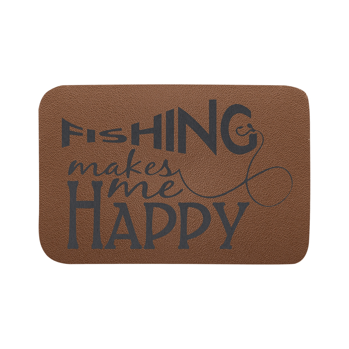 Rectangle Brown Genuine Leather Patch with Adhesive, 3" x 2"
