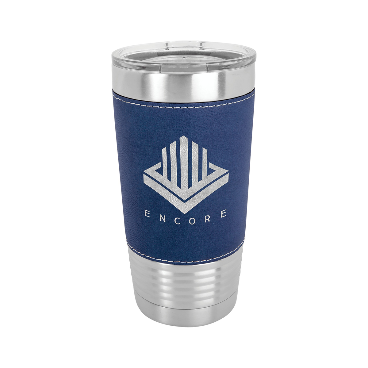 20 oz Leatherette Tumbler with Clear Lid, Polar Camel