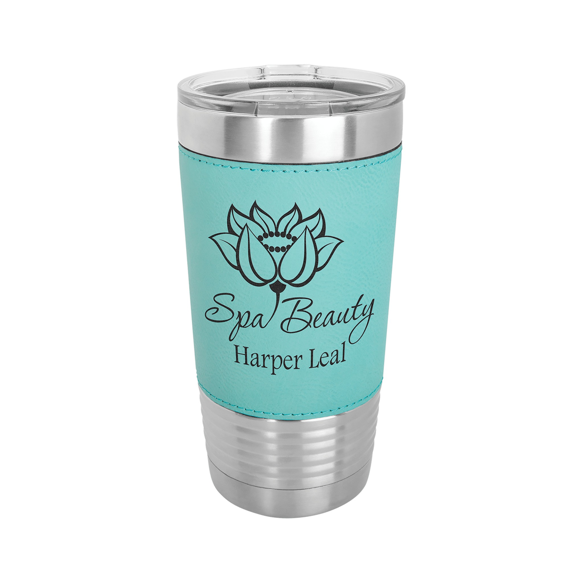 20 oz Leatherette Tumbler with Clear Lid, Polar Camel