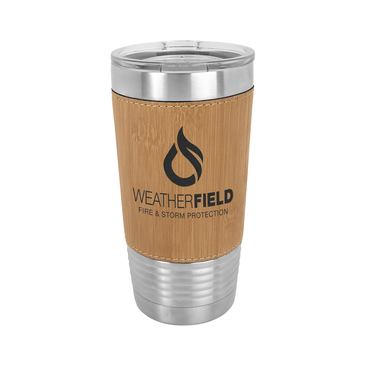 20 oz Leatherette Tumbler with Clear Lid, Polar Camel