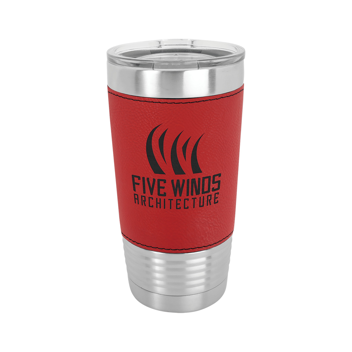 20 oz Leatherette Tumbler with Clear Lid, Polar Camel