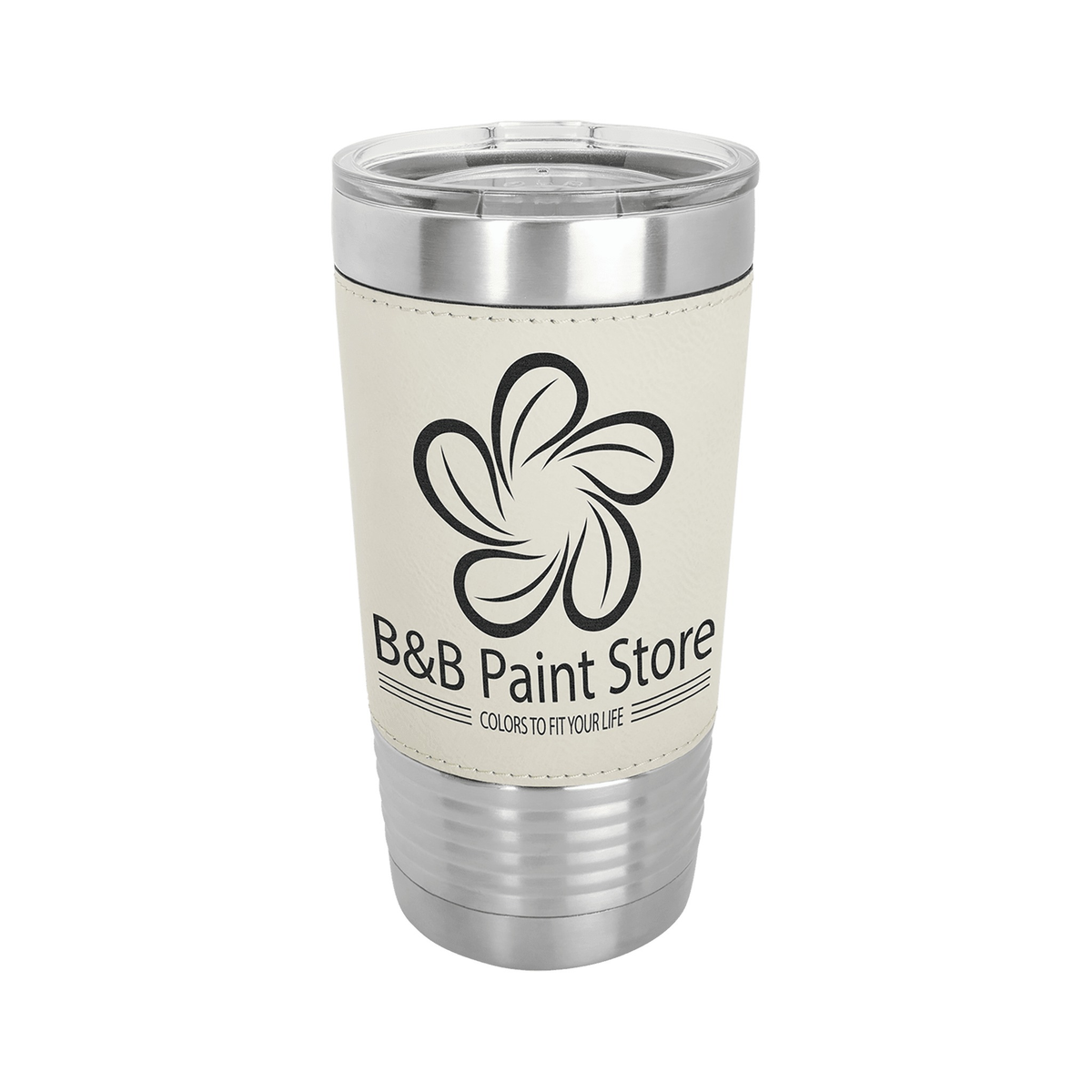 20 oz Leatherette Tumbler with Clear Lid, Polar Camel
