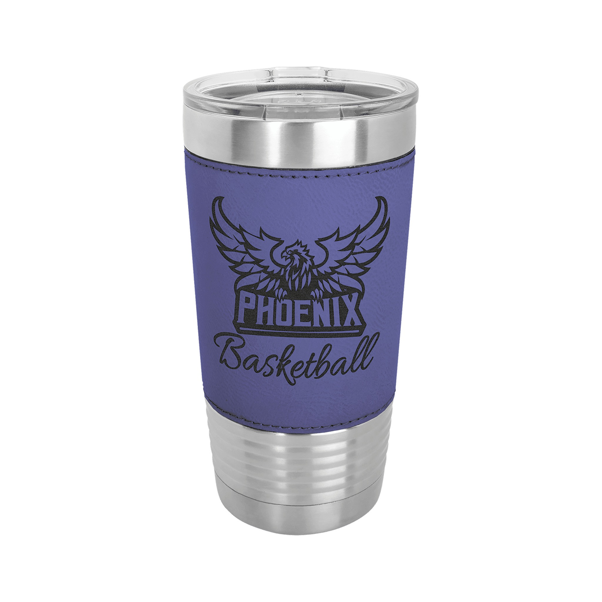 20 oz Leatherette Tumbler with Clear Lid, Polar Camel