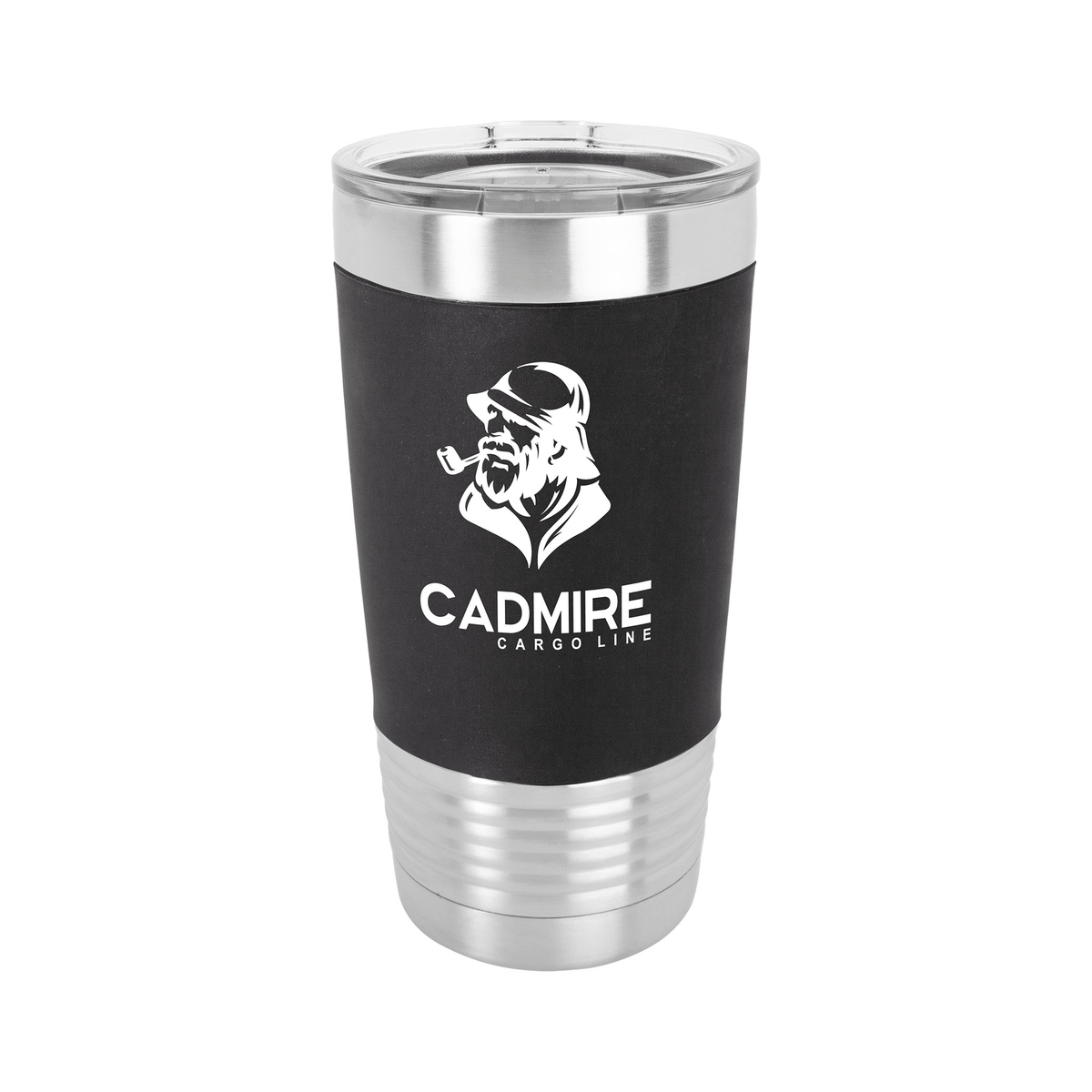 20 oz Tumbler with Silicone Grip and Clear Lid, Polar Camel