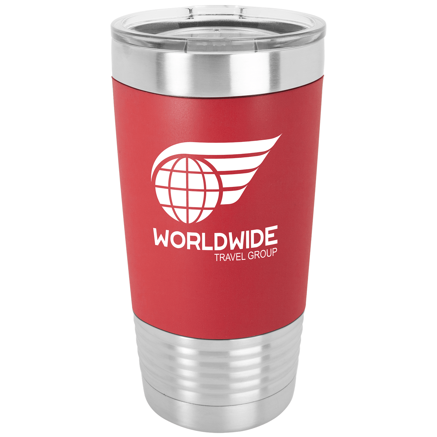 20 oz. Polar Camel Tumbler with Silicone Grip and Clear Lid