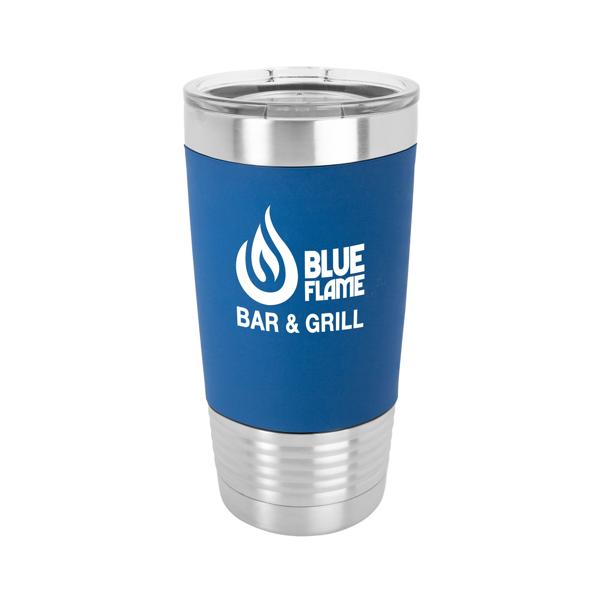 20 oz Tumbler with Silicone Grip and Clear Lid, Polar Camel
