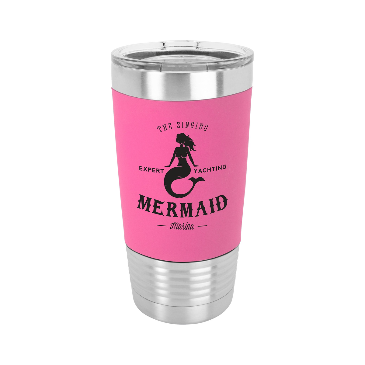 20 oz Tumbler with Silicone Grip and Clear Lid, Polar Camel