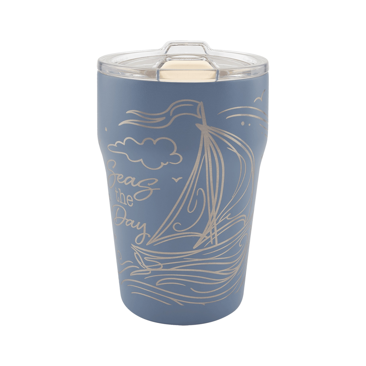 Polar Camel 13 oz Stackable Tumbler with Ceramic Liner and Slider Lid, Dusty Blue