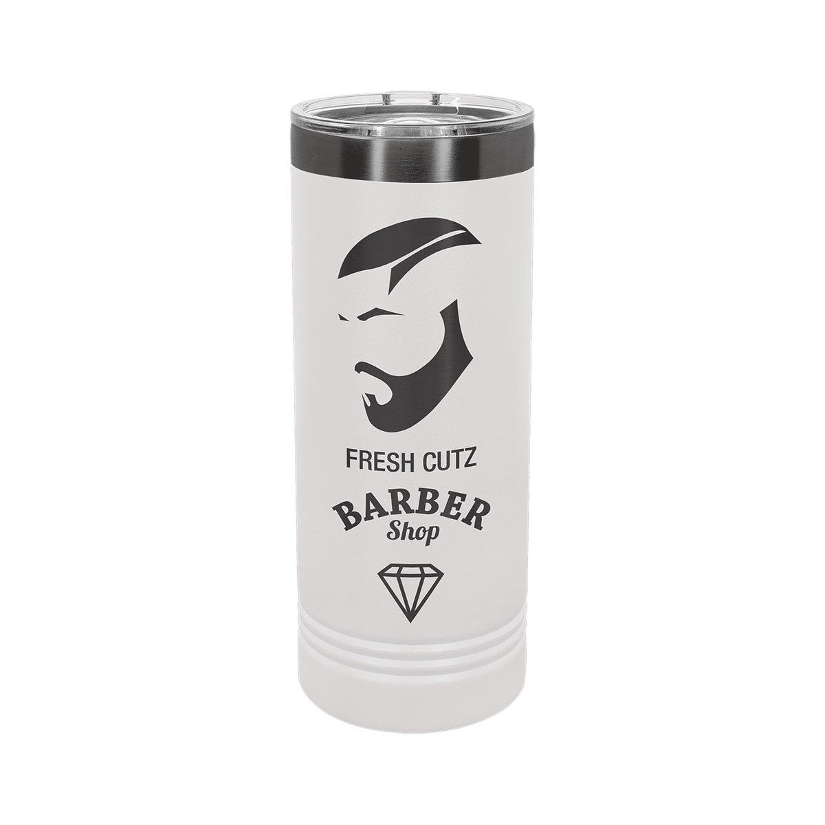 22 oz Skinny Tumbler with Slider Lid, White/Ghost Black, Polar Camel