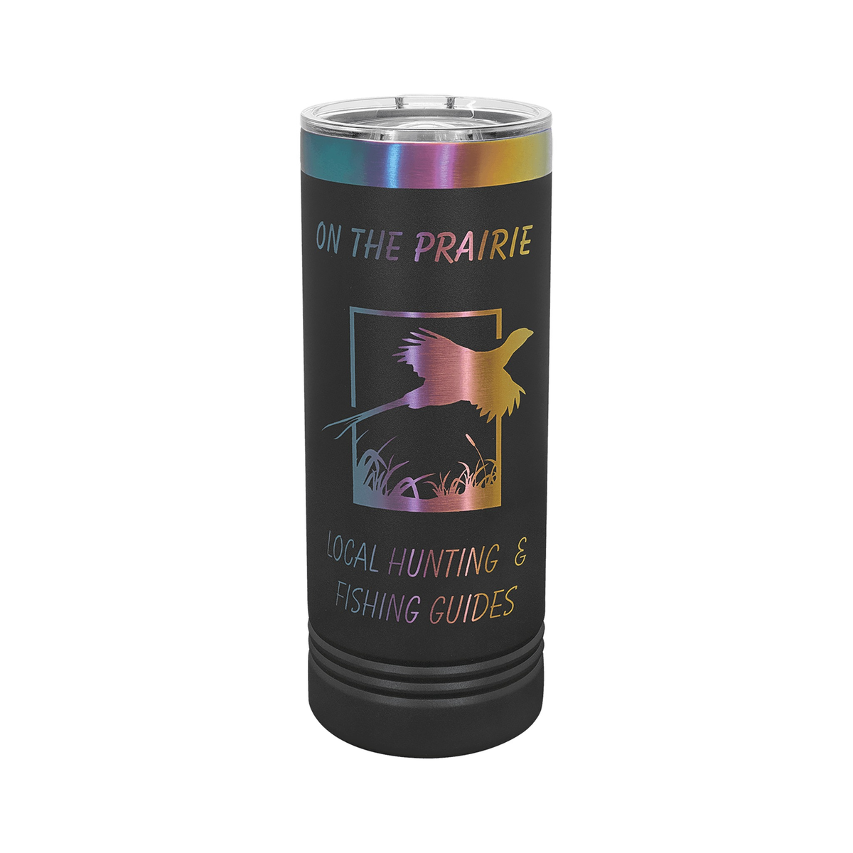 22 oz Skinny Tumbler with Slider Lid, Black/Prism, Polar Camel