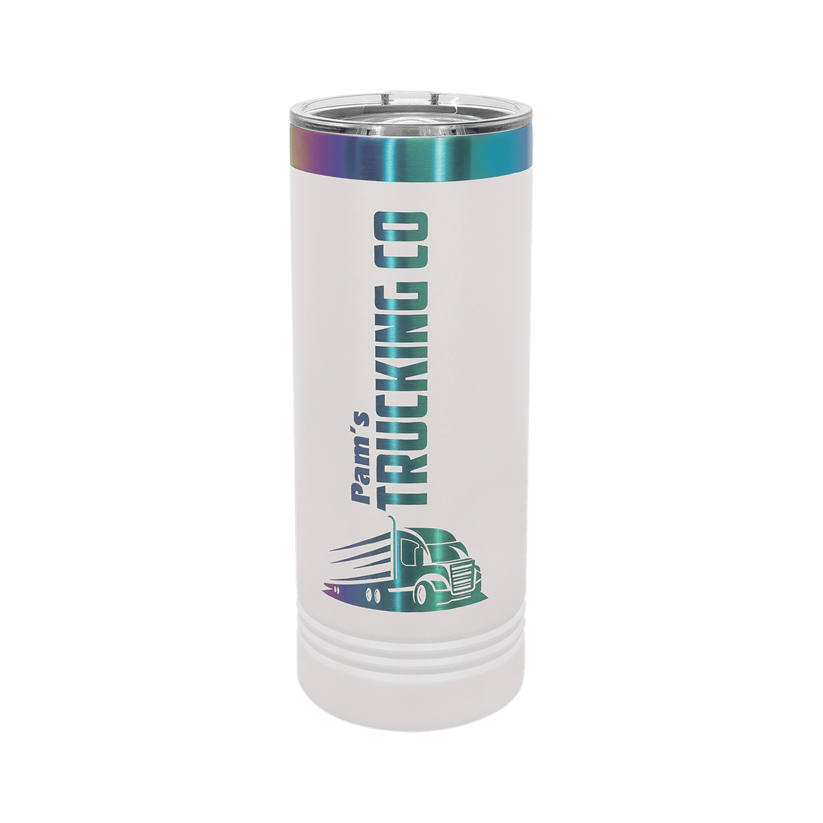 22 oz Skinny Tumbler with Slider Lid, White/Prism, Polar Camel