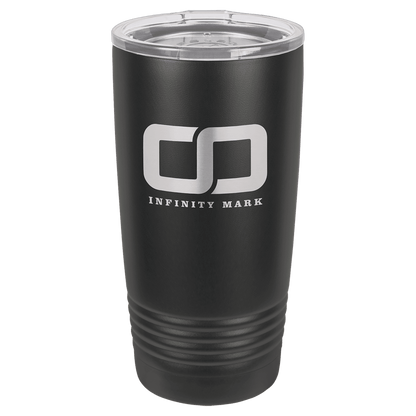 Polar Camel 20 oz. Vacuum Insulated Ringneck Tumbler with Silver Ring and Clear Lid