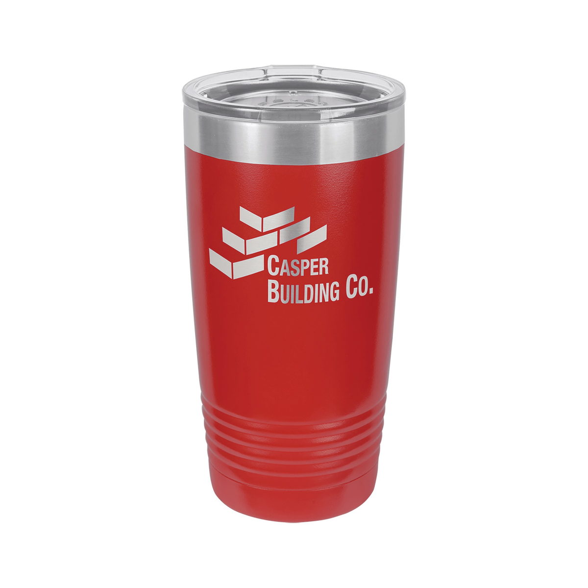 20 oz Ringneck Tumbler with Silver Ring and Clear Lid, Polar Camel
