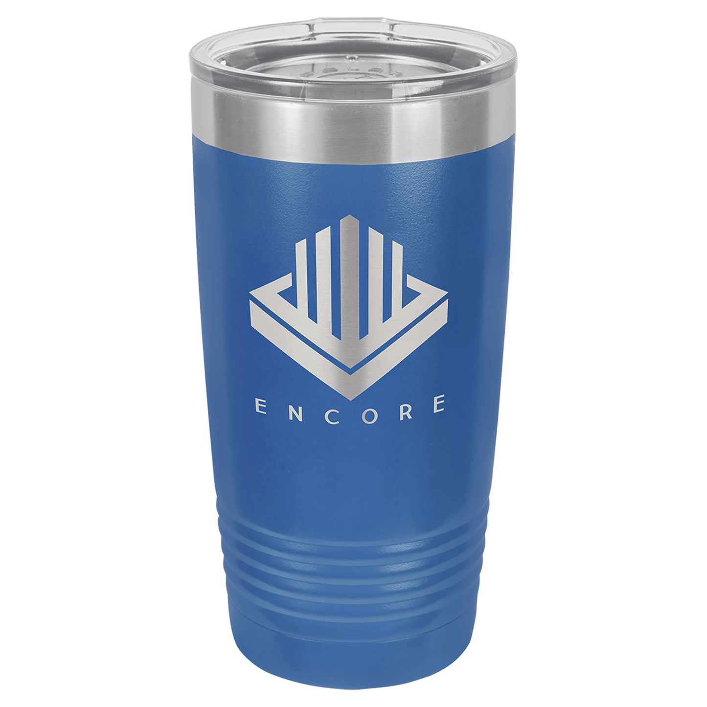 Polar Camel 20 oz. Vacuum Insulated Ringneck Tumbler with Silver Ring and Clear Lid