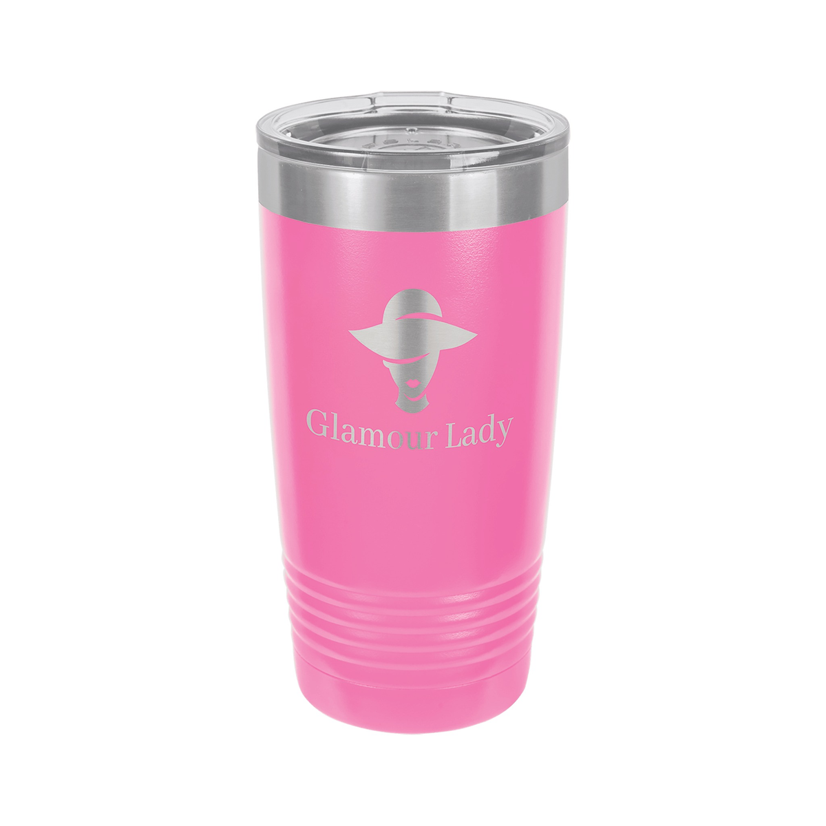 20 oz Ringneck Tumbler with Silver Ring and Clear Lid, Polar Camel