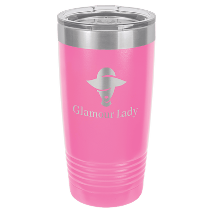 Polar Camel 20 oz. Vacuum Insulated Ringneck Tumbler with Silver Ring and Clear Lid