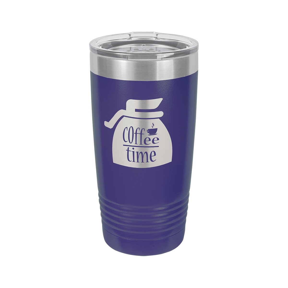 20 oz Ringneck Tumbler with Silver Ring and Clear Lid, Polar Camel
