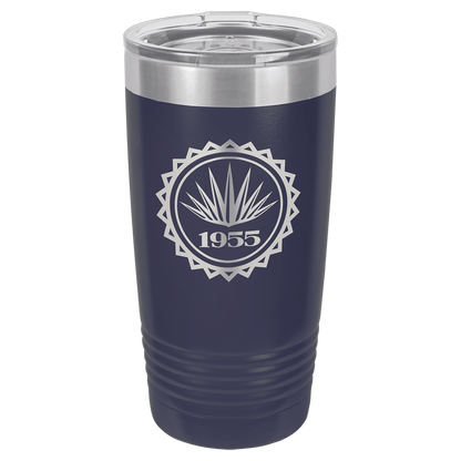 Polar Camel 20 oz. Vacuum Insulated Ringneck Tumbler with Silver Ring and Clear Lid