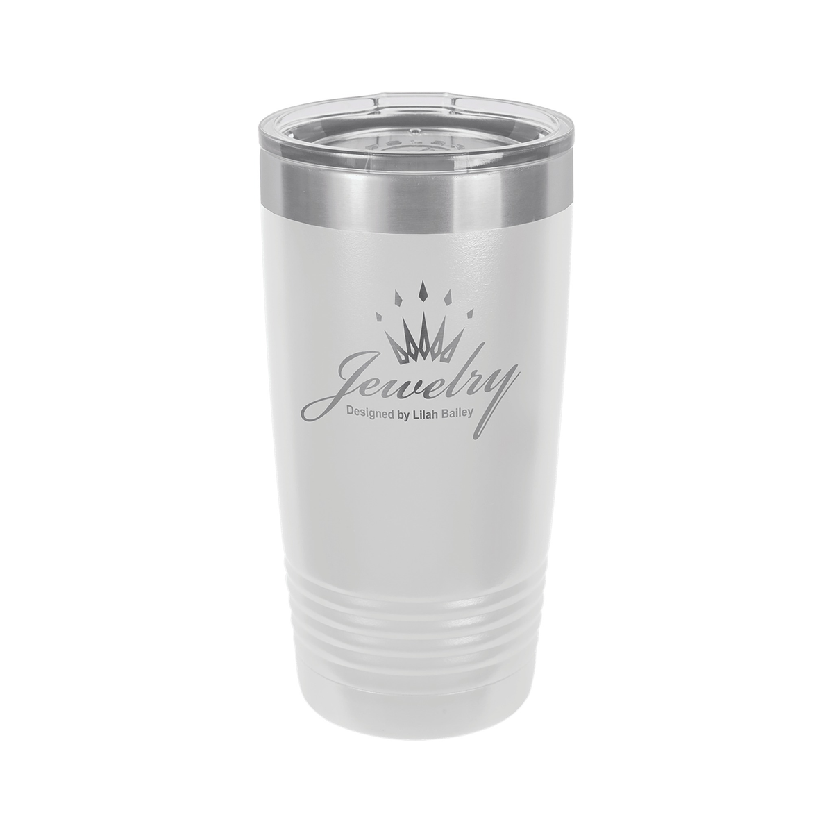 20 oz Ringneck Tumbler with Silver Ring and Clear Lid, Polar Camel