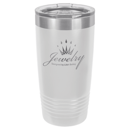 Polar Camel 20 oz. Vacuum Insulated Ringneck Tumbler with Silver Ring and Clear Lid