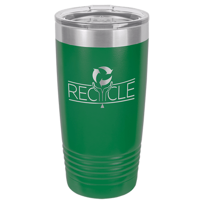 Polar Camel 20 oz. Vacuum Insulated Ringneck Tumbler with Silver Ring and Clear Lid