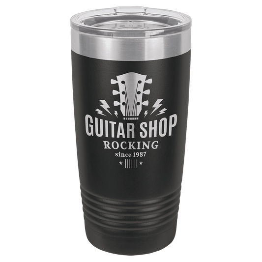 Polar Camel 20 oz. Vacuum Insulated Ringneck Tumbler with Silver Ring and Clear Lid