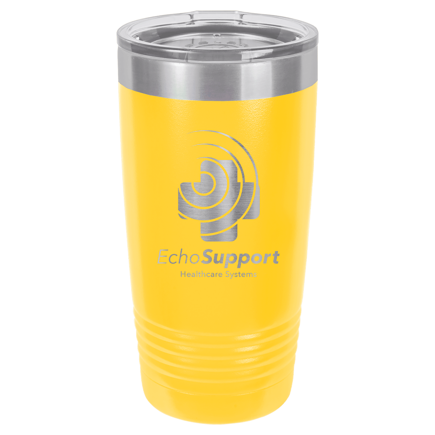 Polar Camel 20 oz. Vacuum Insulated Ringneck Tumbler with Silver Ring and Clear Lid