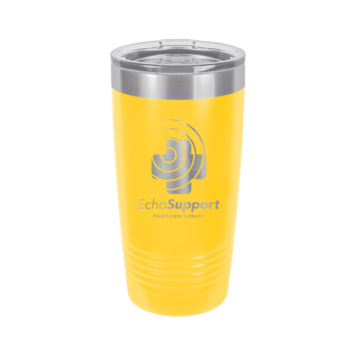 20 oz Ringneck Tumbler with Silver Ring and Clear Lid, Polar Camel