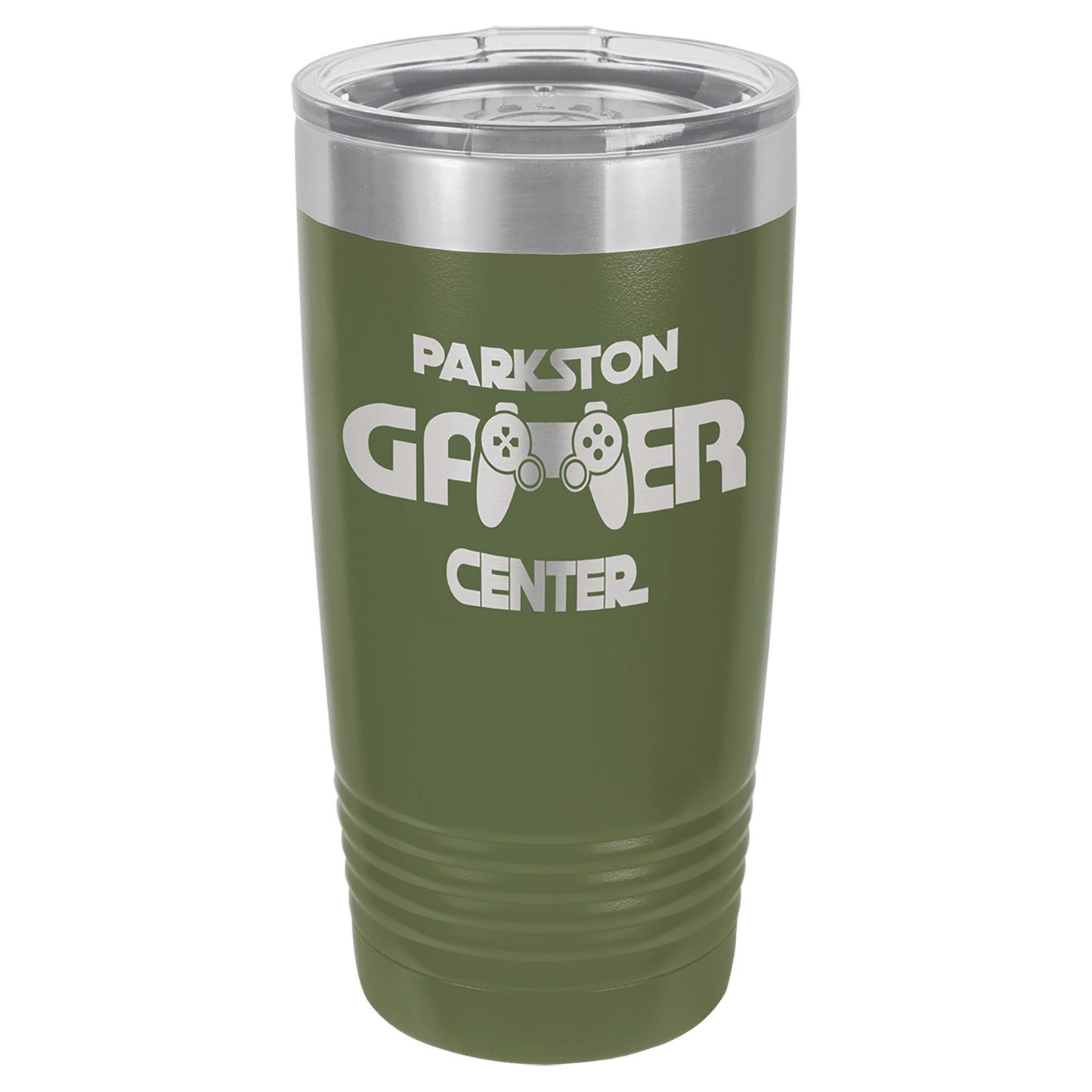 Polar Camel 20 oz. Vacuum Insulated Ringneck Tumbler with Silver Ring and Clear Lid