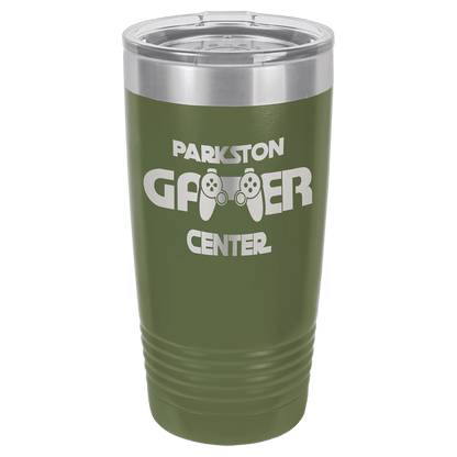 Polar Camel 20 oz. Vacuum Insulated Ringneck Tumbler with Silver Ring and Clear Lid