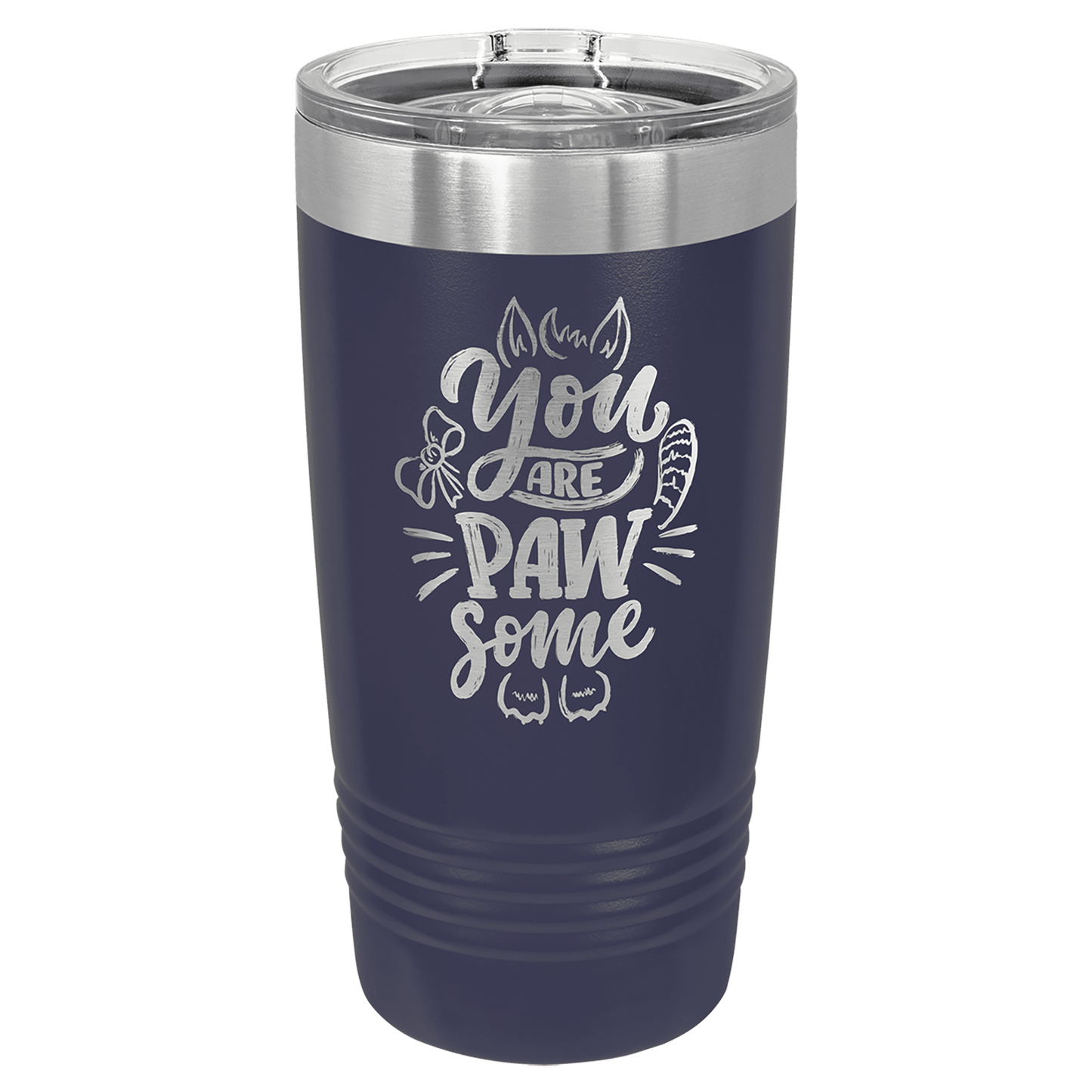 Polar Camel 20 oz. Ringneck Vacuum Insulated Tumbler with Slider Lid and Silver Ring