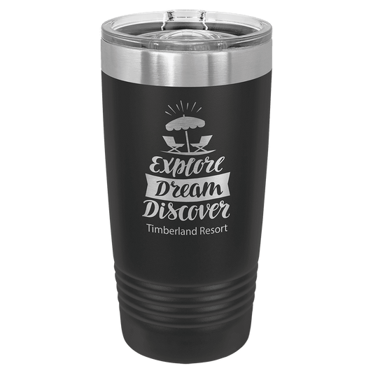 Polar Camel 20 oz. Ringneck Vacuum Insulated Tumbler with Slider Lid and Silver Ring