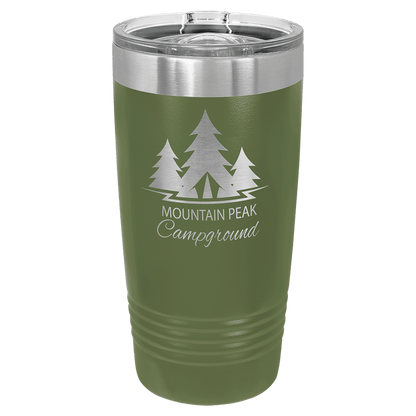 Polar Camel 20 oz. Ringneck Vacuum Insulated Tumbler with Slider Lid and Silver Ring