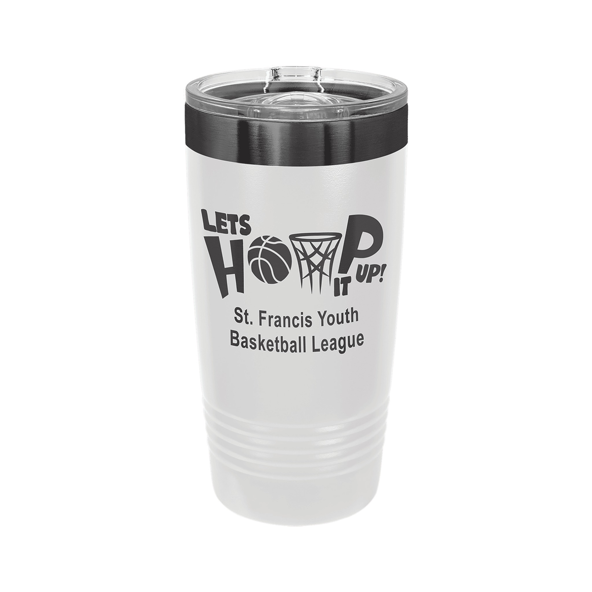 20 oz Ringneck Tumbler with Slider Lid, White/Ghost Black, Polar Camel