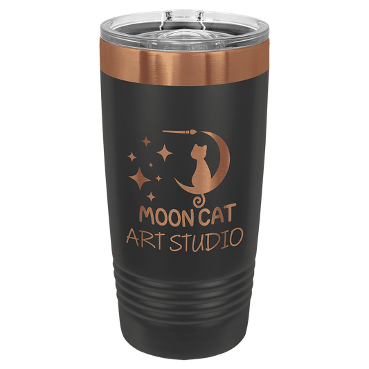 Polar Camel 20 oz. Black/Rose Gold Ion-Plated Ringneck Tumbler with Slider Lid