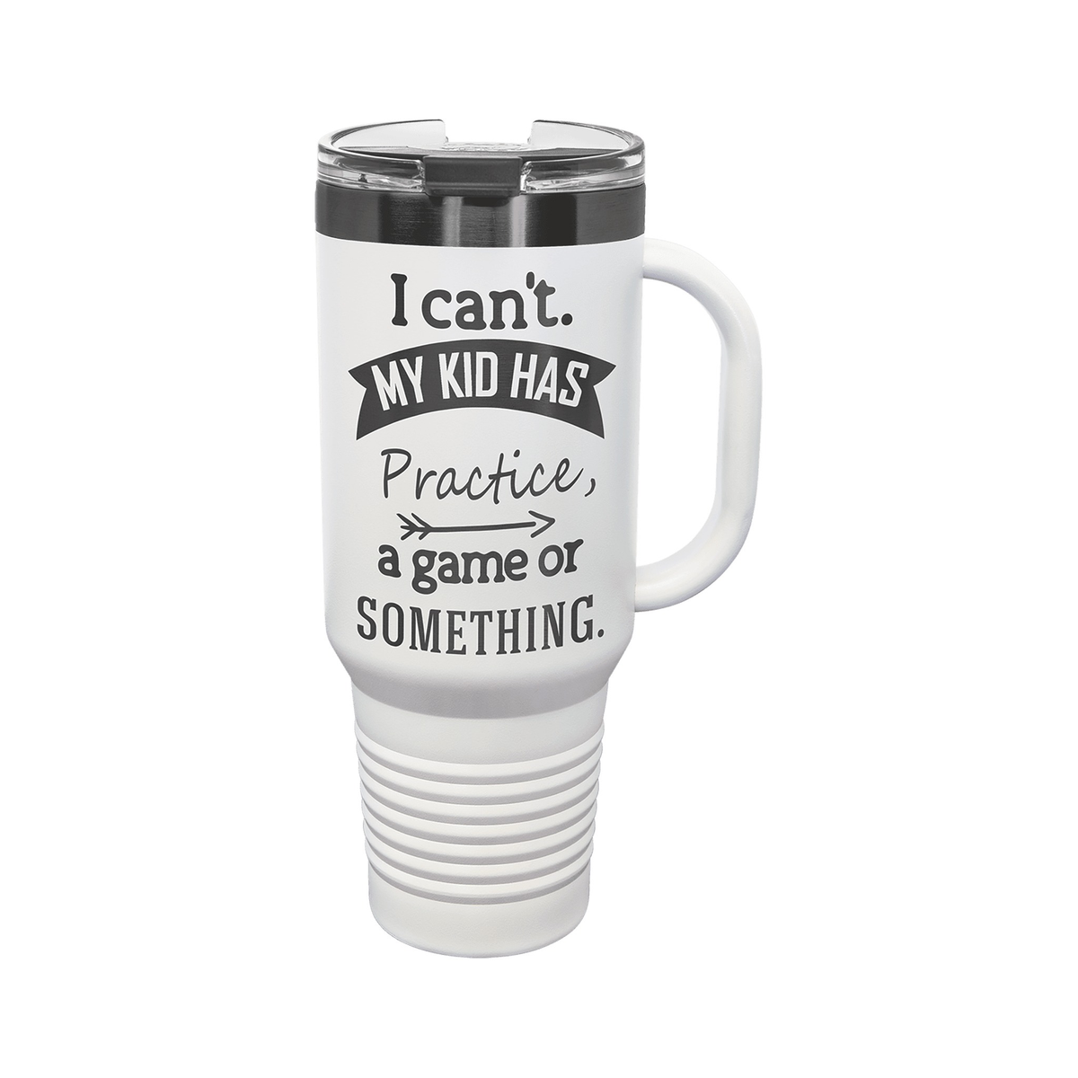 40 oz Travel Mug with Handle and Straw, White/Ghost Black, Polar Camel