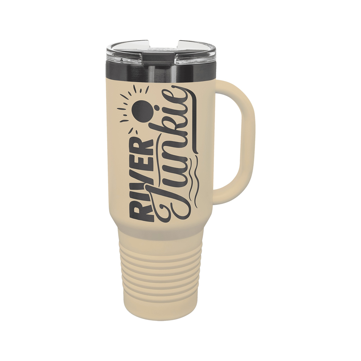 40 oz Travel Mug with Handle, Warm Sand/Ghost Black, Polar Camel