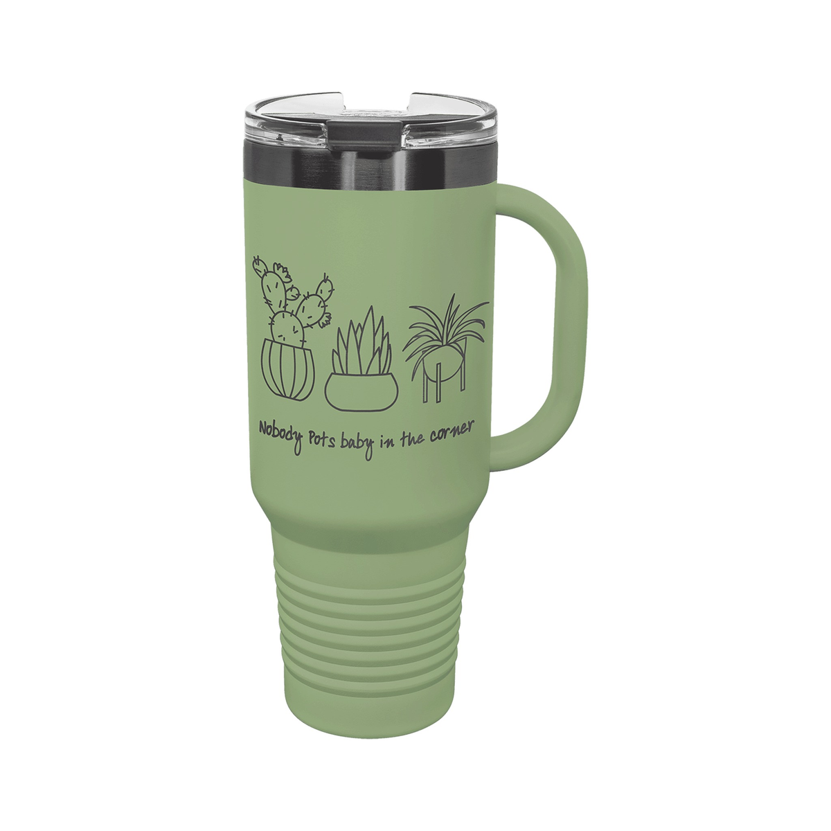 40 oz Travel Mug with Handle, Summer Sage/Ghost Black, Polar Camel