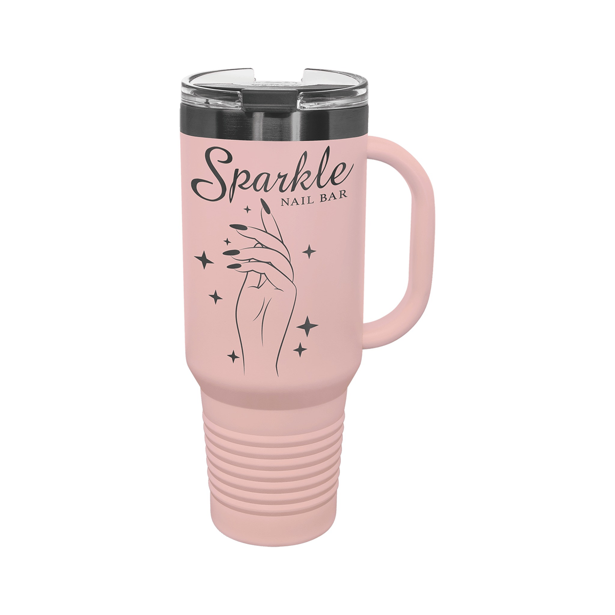 40 oz Travel Mug with Handle and Straw, Blush/Ghost Black, Polar Camel