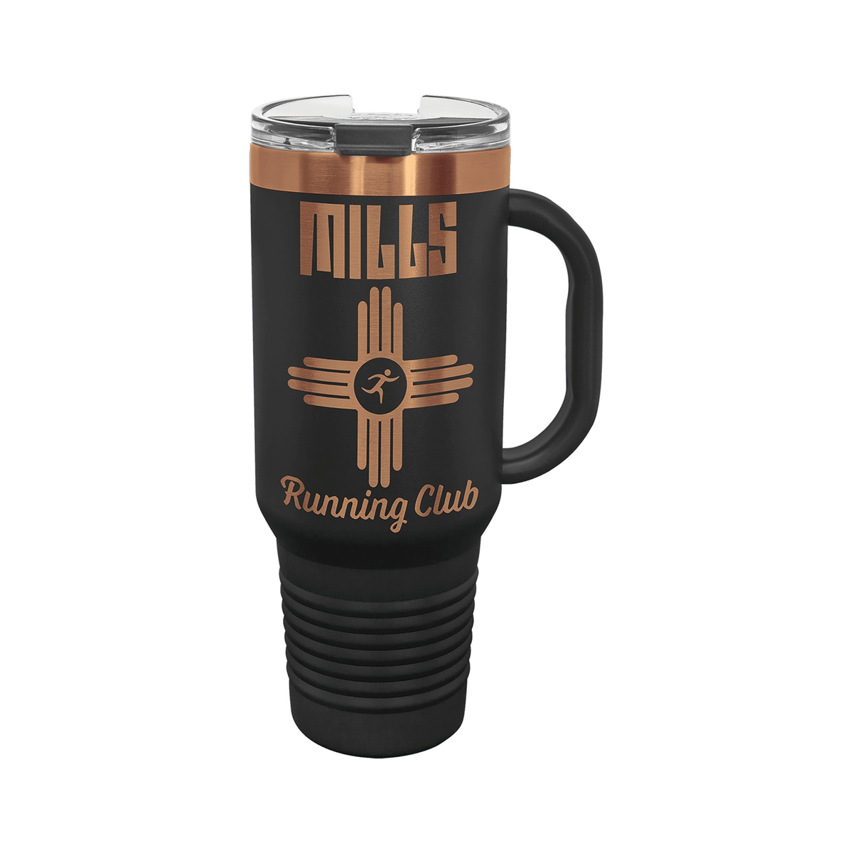 40 oz Travel Mug with Handle and Straw, Black/Rose Gold, Polar Camel