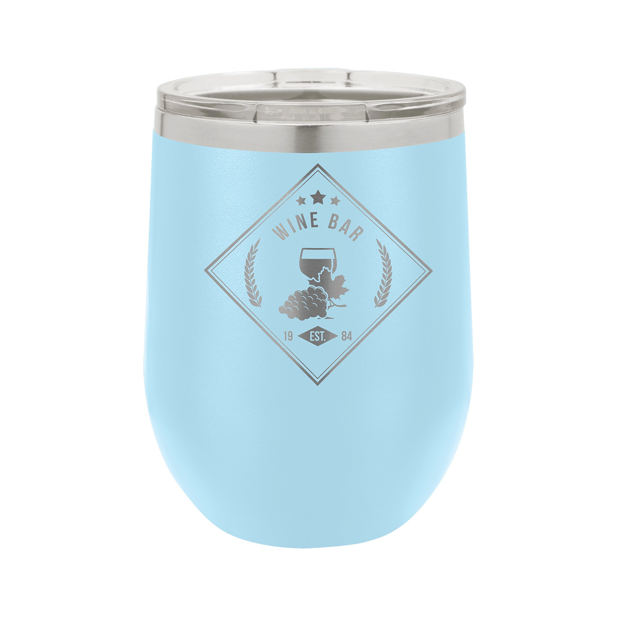 12 oz Vacuum Insulated Stemless Wine Tumbler with Lid, Polar Camel
