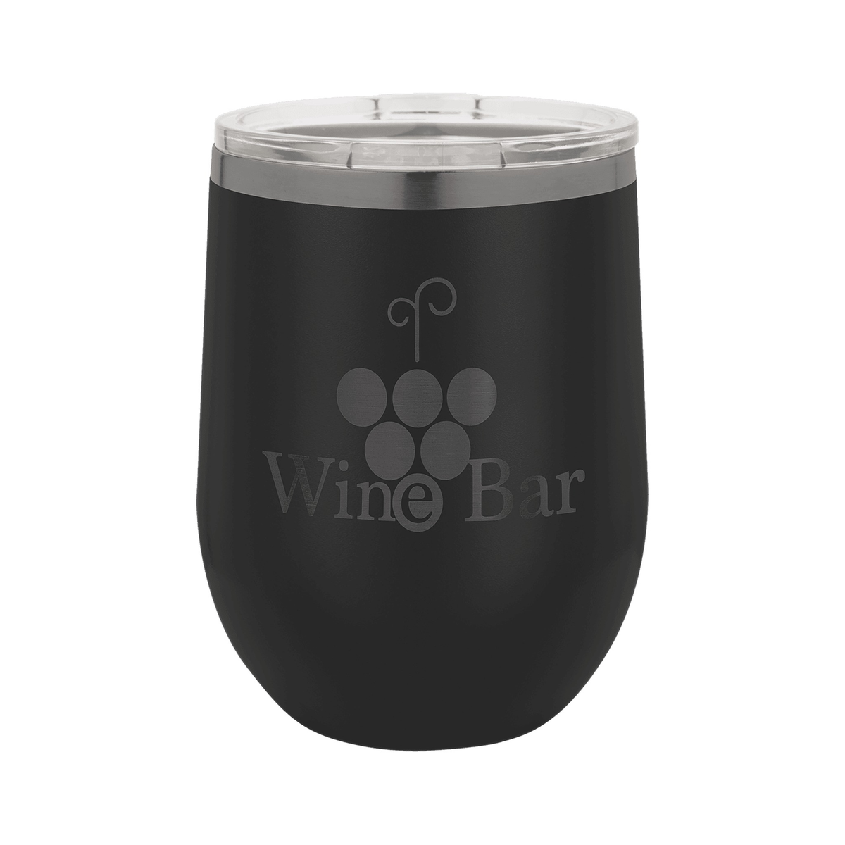 12 oz Stemless Wine Tumbler with Lid, Black/Ghost Black, Polar Camel
