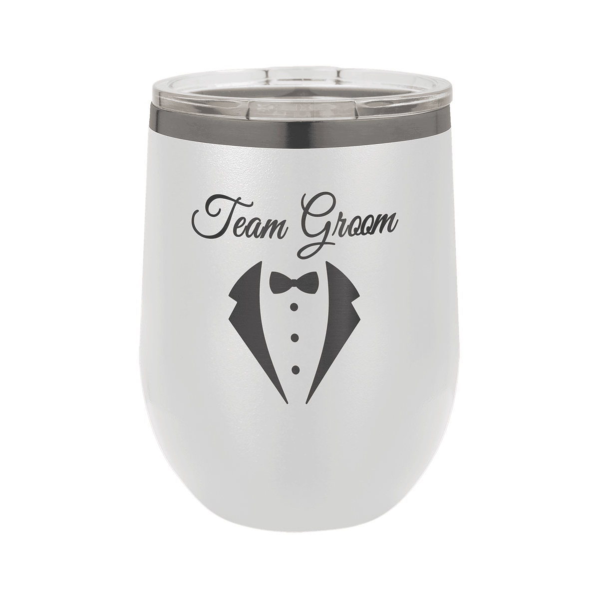 12 oz Stemless Wine Tumbler with Lid, White/Ghost Black, Polar Camel